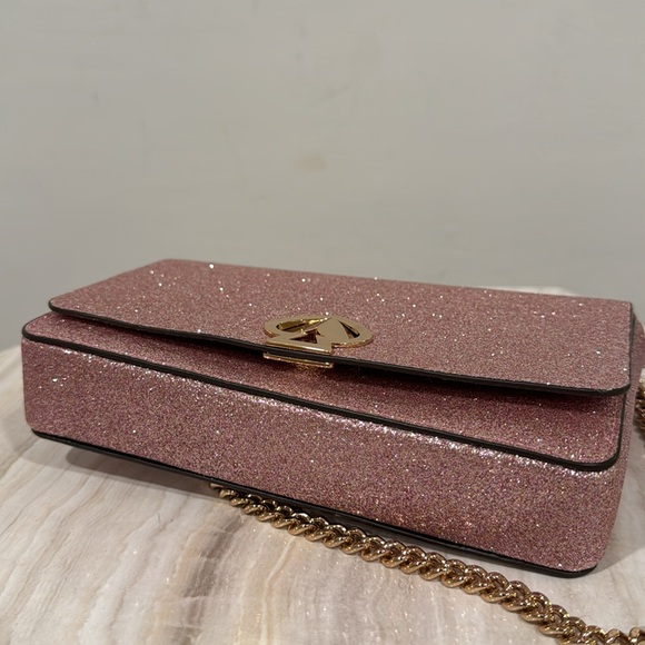 Kate Spade Bag Nicola Shimmer Sparkle Twistlock Crossbody/Shoulder Bag EUC Rare - Picture 8 of 17